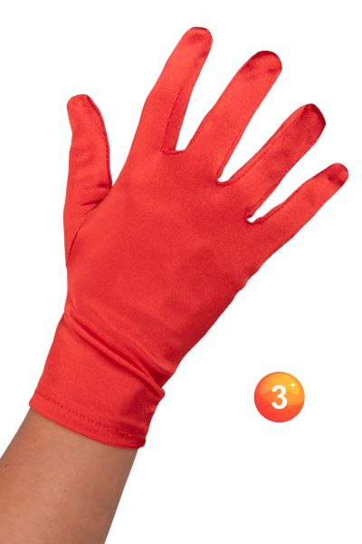 Short opera gloves red satin