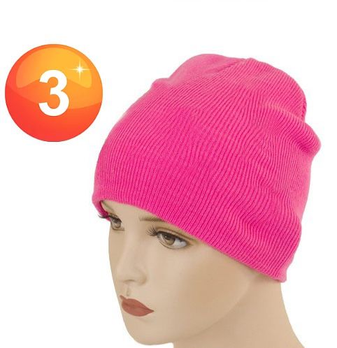 Cute neon pink 80s beanie hat