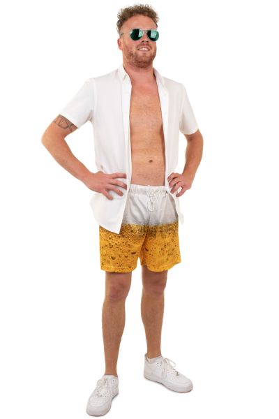 Beer swimming trunks for tough men