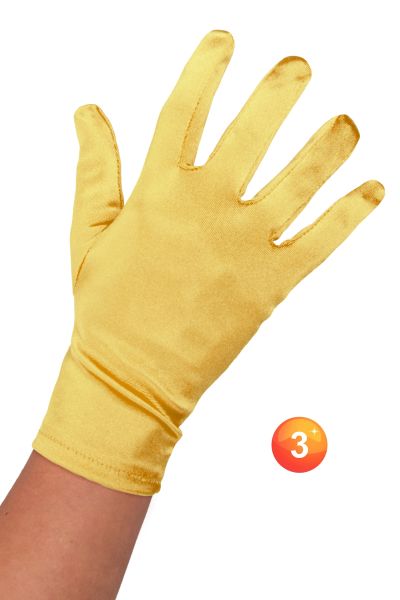 Short opera gloves gold satin