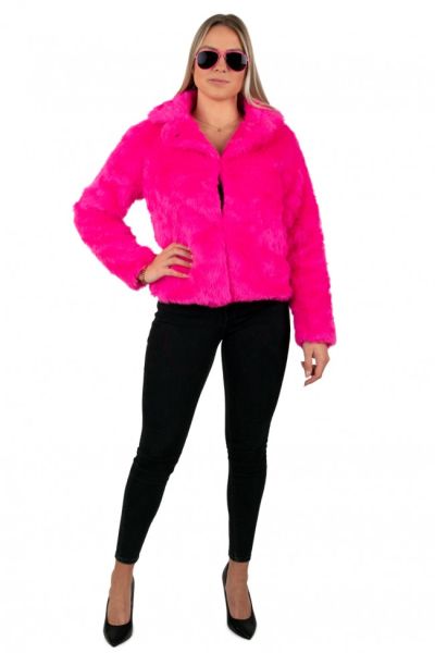 Carnival jacket ladies fluo neon pink fur