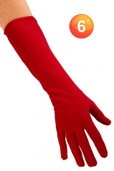 Gloves nylon long red