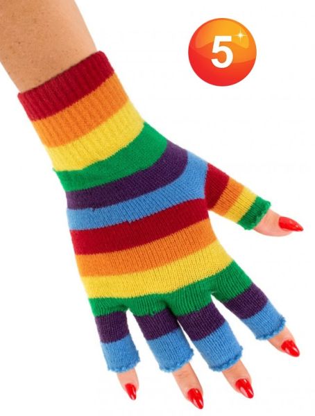 Fingerless gloves rainbow 