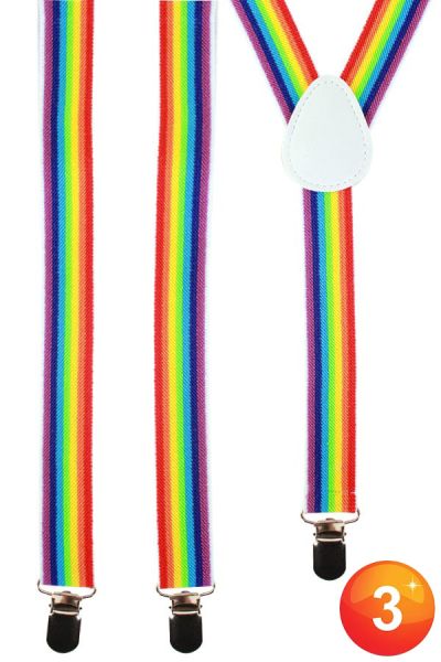 Suspender rainbow colours