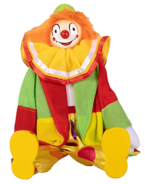 Clown doll bright colours with hat