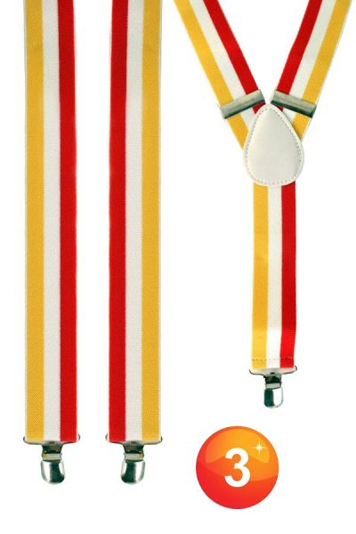 Suspenders red - white - yellow