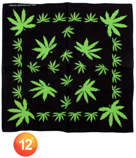 Bandana handkerchief with Weed leaf