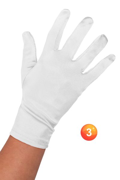 Short opera gloves white satin