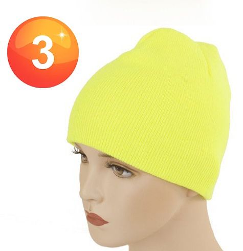 Cute neon yellow 80s beanie hat